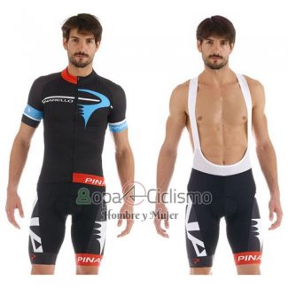 Pinarello Ropa Ciclismo Culotte Corto 2015 Hombre Mangas Cortas Negro y Azur