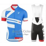 Pinarello Ropa Ciclismo Culotte Corto 2016 Hombre Mangas Cortas Azul y Blanco