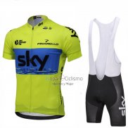 Sky Ropa Ciclismo Culotte Corto 2018 Mangas Cortas Verde y Azul