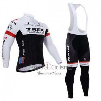 Trek Factory Racing Ropa Ciclismo Culotte Largo 2015 Mangas Largas Blanco y Negro