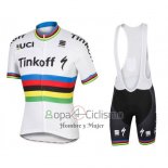 Uci Mondo Campione Tinkoff Ropa Ciclismo Culotte Corto 2016 Hombre Mangas Cortas Blanco