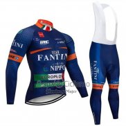 Vini Fantini Ropa Ciclismo Culotte Largo 2019 Hombre Mangas Largas Azul