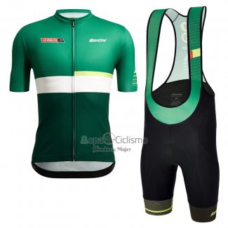 Vuelta Espana Ropa Ciclismo Culotte Corto 2022 Hombre Mangas Cortas Negro Verde