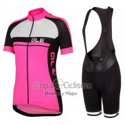 Ale Ropa Ciclismo Culotte Corto 2016 Mujer Mangas Cortas Fucsia y Negro