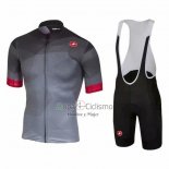 Castelli Ropa Ciclismo Culotte Corto 2020 Hombre Mangas Cortas Rojo Gris