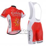 Cofidis Ropa Ciclismo Culotte Corto 2015 Mangas Cortas Rojo