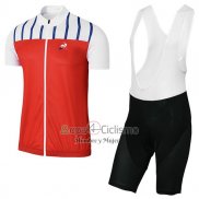 Coq Sportif Tour DE Francia Ropa Ciclismo Culotte Corto 2017 Hombre Mangas Cortas Rojo y Blanco