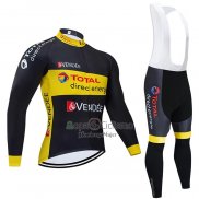 Direct Energie Ropa Ciclismo Culotte Largo 2021 Hombre Mangas Largas Negro AMarillo