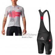 Giro d'Italia Ropa Ciclismo Culotte Corto 2021 Hombre Mangas Cortas Blanco Rosa