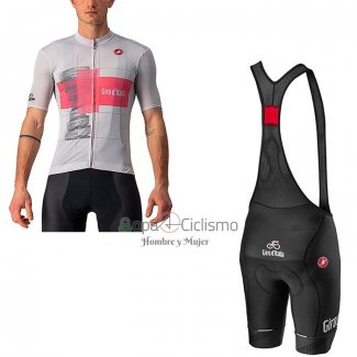 Giro d'Italia Ropa Ciclismo Culotte Corto 2021 Hombre Mangas Cortas Blanco Rosa