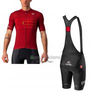 Giro d'Italia Ropa Ciclismo Culotte Corto 2021 Hombre Mangas Cortas Rojo