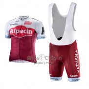 Katusha Alpecin Ropa Ciclismo Culotte Corto 2017 Mangas Cortas Rojo y Blanco