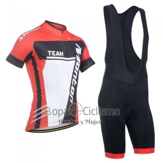 Monton Ropa Ciclismo Culotte Corto 2014 Hombre Mangas Cortas Blanco Rojo