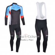 Nalini Ropa Ciclismo Culotte Largo 2013 Men Mangas Largas Negro y Azur