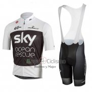 Sky Ropa Ciclismo Culotte Corto 2018 Mangas Cortas Blanco Negro