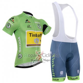 Tinkoff Lider Ropa Ciclismo Culotte Corto 2016 Hombre Mangas Cortas Verde y Negro