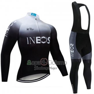 Castelli INEOS Ropa Ciclismo Culotte Largo 2019 Mangas Largas Blanco Negro