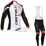 Castelli Ropa Ciclismo Culotte Largo 2013 Hombre Mangas Largas Negro y Blanco