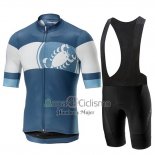 Castelli Ruota Ropa Ciclismo Culotte Corto 2019 Hombre Mangas Cortas Azul Blanco