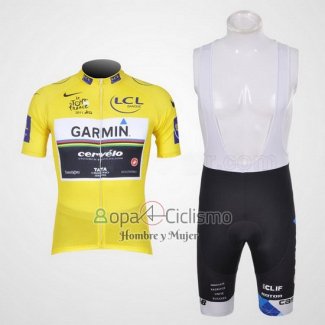 Garmin Lider Ropa Ciclismo Culotte Corto 2011 Hombre Mangas Cortas AMarillo