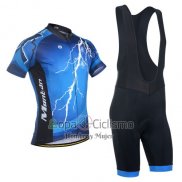 Monton Ropa Ciclismo Culotte Corto 2014 Hombre Mangas Cortas Negro y Azul