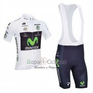 Movistar Lider Ropa Ciclismo Culotte Corto 2013 Hombre Mangas Cortas Blanco