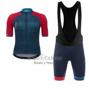 Nimes Vuelta Espana Ropa Ciclismo Culotte Corto 2017 Hombre Mangas Cortas Azul y Rojo