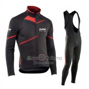 Northwave Ropa Ciclismo Culotte Largo 2017 Hombre Mangas Largas Negro y Rojo