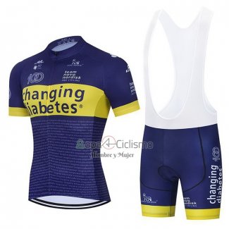 Novo Nordisk Ropa Ciclismo Culotte Corto 2021 Hombre Mangas Cortas Azul AMarillo