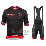 Pinarello Ropa Ciclismo Culotte Corto 2016 Hombre Mangas Cortas Negro y Rojo