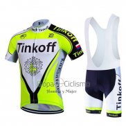 Tinkoff Ropa Ciclismo Culotte Corto 2017 Mangas Cortas Brillante Verde