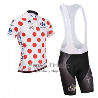 Tour DE Francia Ropa Ciclismo Culotte Corto 2014 Hombre Mangas Cortas Blanco y Rojo