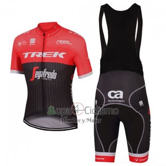 Trek Segafrojoo Ropa Ciclismo Culotte Corto 2017 Mangas Cortas Negro y Rojo