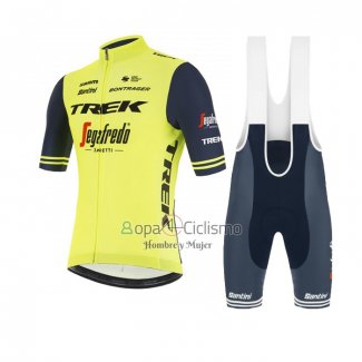 Trek Segafrojoo Ropa Ciclismo Culotte Corto 2021 Mangas Cortas AMarillo Profundo Azul