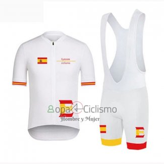 Vuelta Espana Ropa Ciclismo Culotte Corto 2019 Hombre Mangas Cortas Blanco