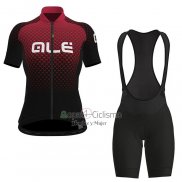 Ale Ropa Ciclismo Culotte Corto 2021 Mujer Mangas Cortas Rojo Negro