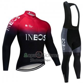 Castelli INEOS Ropa Ciclismo Culotte Largo 2019 Mangas Largas Negro Rojo