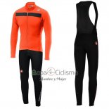 Castelli Puro 3 Ropa Ciclismo Culotte Largo 2019 Hombre Mangas Largas Naranja Negro