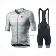 Castelli Ropa Ciclismo Culotte Corto 2021 Hombre Mangas Cortas Gris Blanco