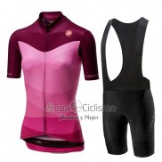 Castelli Tabula Ropa Ciclismo Culotte Corto 2019 Mujer Mangas Cortas Rosa