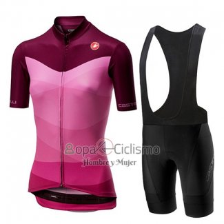 Castelli Tabula Ropa Ciclismo Culotte Corto 2019 Mujer Mangas Cortas Rosa