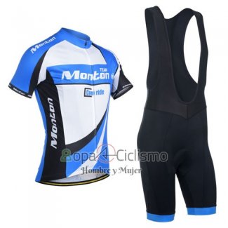 Monton Ropa Ciclismo Culotte Corto 2014 Hombre Mangas Cortas Blanco y Azur