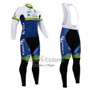 Orica Verdeedge Ropa Ciclismo Culotte Largo 2015 Mangas Largas Blanco y Azul