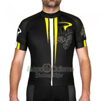 Pinarello Ropa Ciclismo Culotte Corto 2016 Hombre Mangas Cortas AMarillo y Negro