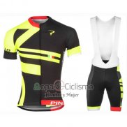 Pinarello Ropa Ciclismo Culotte Corto 2016 Hombre Mangas Cortas Rojo y AMarillo