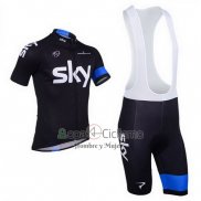 Sky Ropa Ciclismo Culotte Corto 2013 Mangas Cortas Azul y Negro