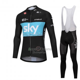 Sky Ropa Ciclismo Culotte Largo 2018 Mangas Largas Negro y Azul