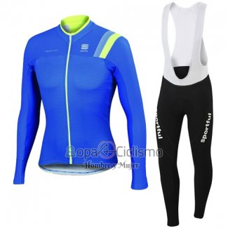 Sportful Ropa Ciclismo Culotte Largo 2016 Hombre Mangas Largas Azul y Verde