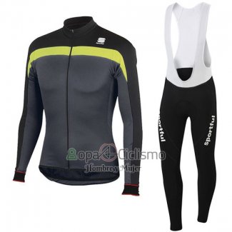 Sportful Ropa Ciclismo Culotte Largo 2016 Hombre Mangas Largas Negro y AMarillo