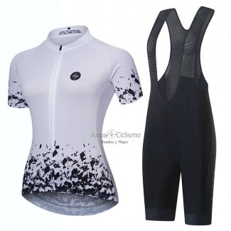 Steep Ropa Ciclismo Culotte Corto 2023 Mujer Mangas Cortas Negro Blanco